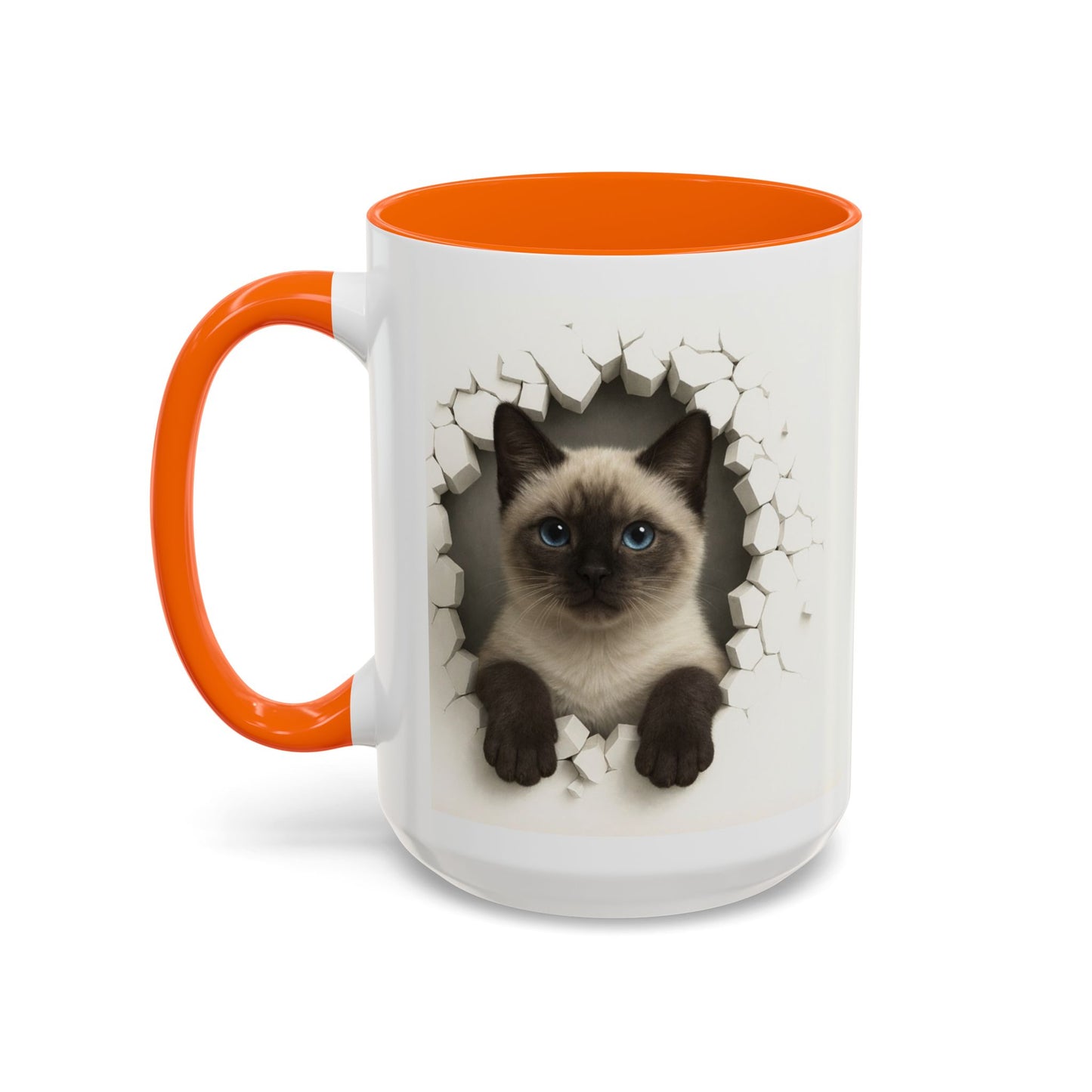 Siamese Cat Peeking Accent Coffee Mug (11/15oz)