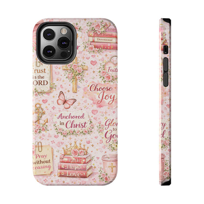 Anchored In Christ Phone Case | Christian floral iPhone Case