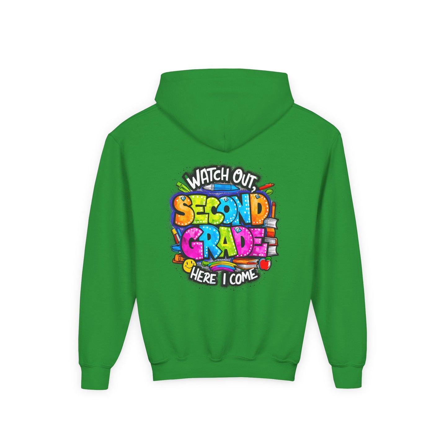 Second Grade Kids' Hoodie - "Watch Out Second Grade Here I Come" Back-to-School Sweatshirt