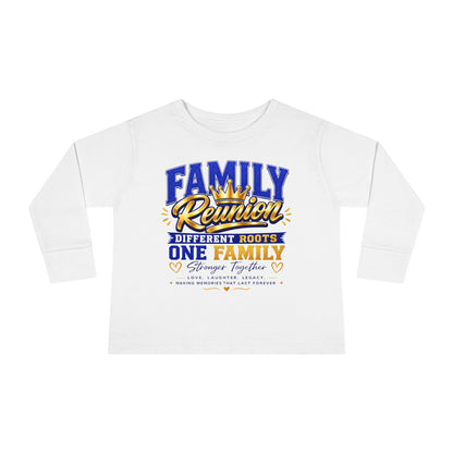 Family Reunion Toddler Long Sleeve Tee — "Different Roots One Family" Kids Shirt
