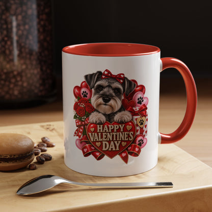 Valentine’s Day Dog Coffee Mug — "Happy Valentine’s Day" Accent Mug