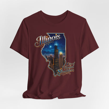 Illinois State Tee — 'City of Broad Shoulders' Chicago Skyline T-Shirt