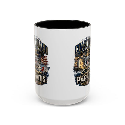Coast Guard Semper Paratus Accent Coffee Mug – Patriotic Military Gift (11/15oz)