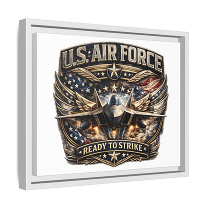 U.S. Air Force Framed Canvas Print – "Ready to Strike" Military Wall Art