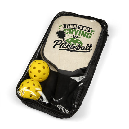 Pickleball Paddles Set — “There’s No Crying in Pickleball” Paddle Kit (2 Paddles + Balls)
