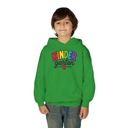 Kindergarten Kids Hoodie — Colorful Heart Graphic Back-to-School Sweatshirt