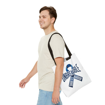 Diabetes Warrior Unbreakable Tote Bag – Blue Awareness Ribbon All-Over Print