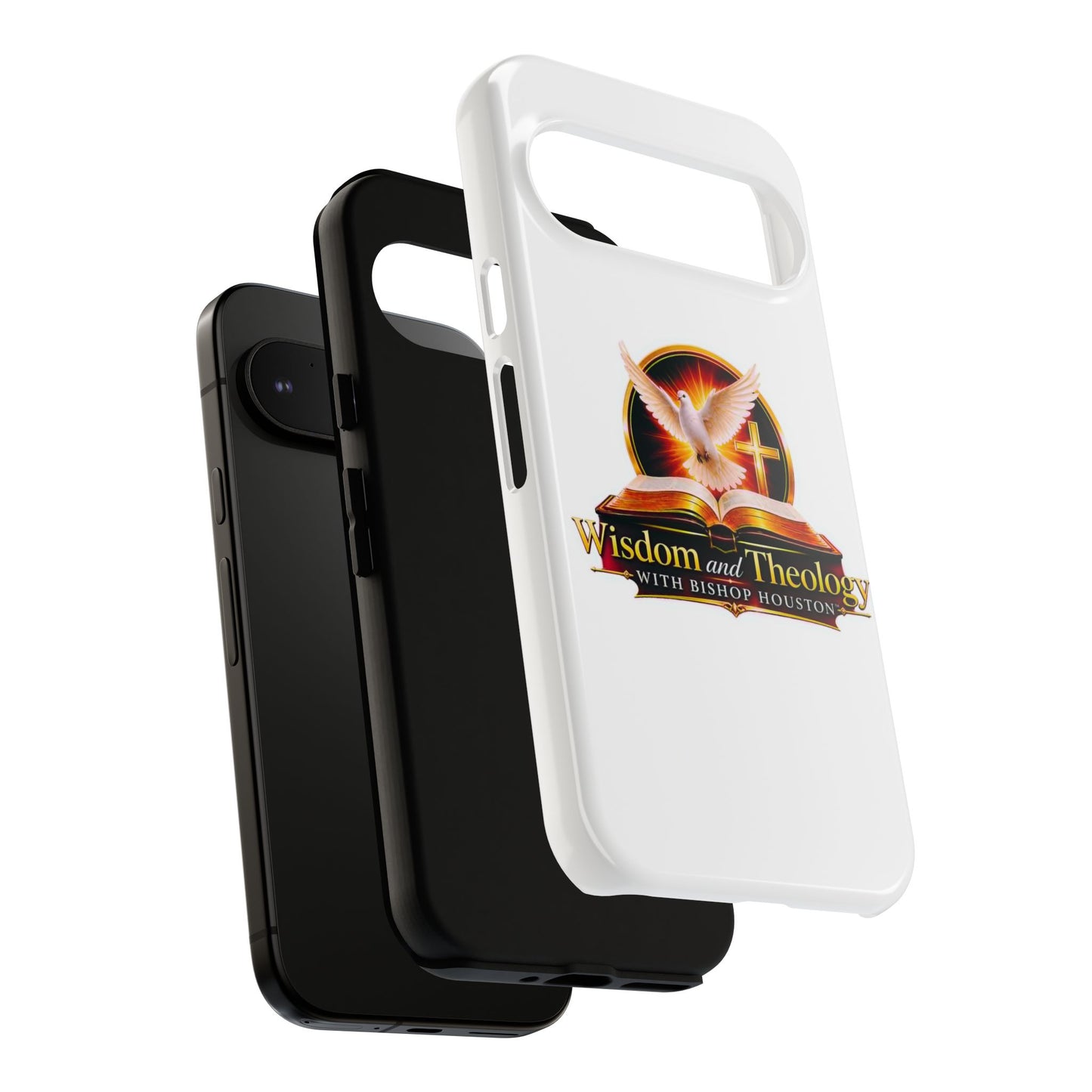 Wisdom and Theology Phone Case — Christian Dove & Cross Protective Tough Case