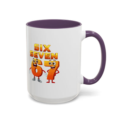 Six Seven Cartoon Number Coffee Mug - Fun Math Teacher Gift (11/15oz)