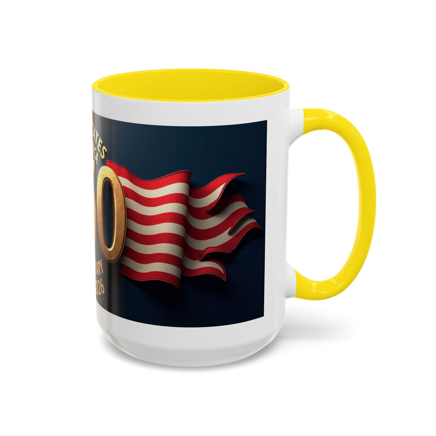 250th Anniversary Coffee Mug — United States of America 1776–2026 Patriotic Accent Mug