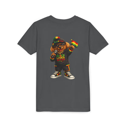 Youth Tee — Kid Bear Black Lives Matter Rasta Flag Shirt