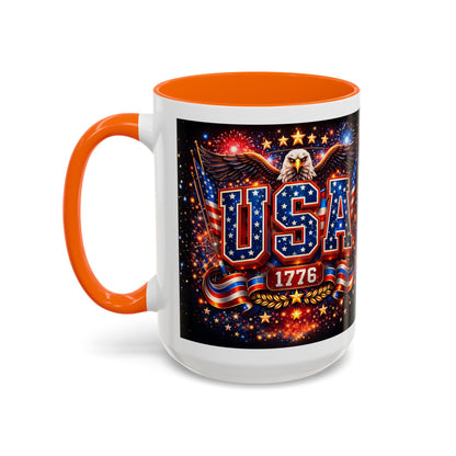 USA Eagle Coffee Mug – Patriotic 1776 Accent Mug (11/15oz)