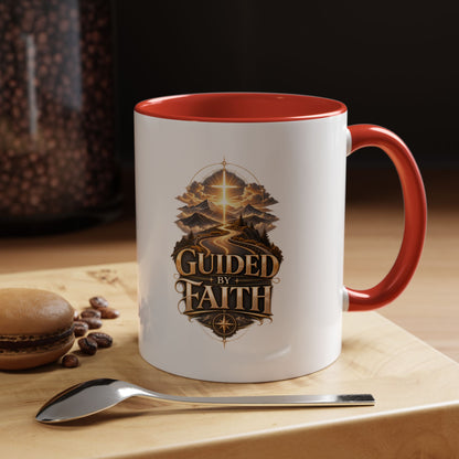 Guided by Faith Coffee Mug — Inspirational Christian Accent Mug (11/15oz)