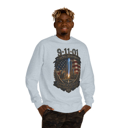 9/11 Never Forget Memorial Sweatshirt – In Memory of the Lives Lost