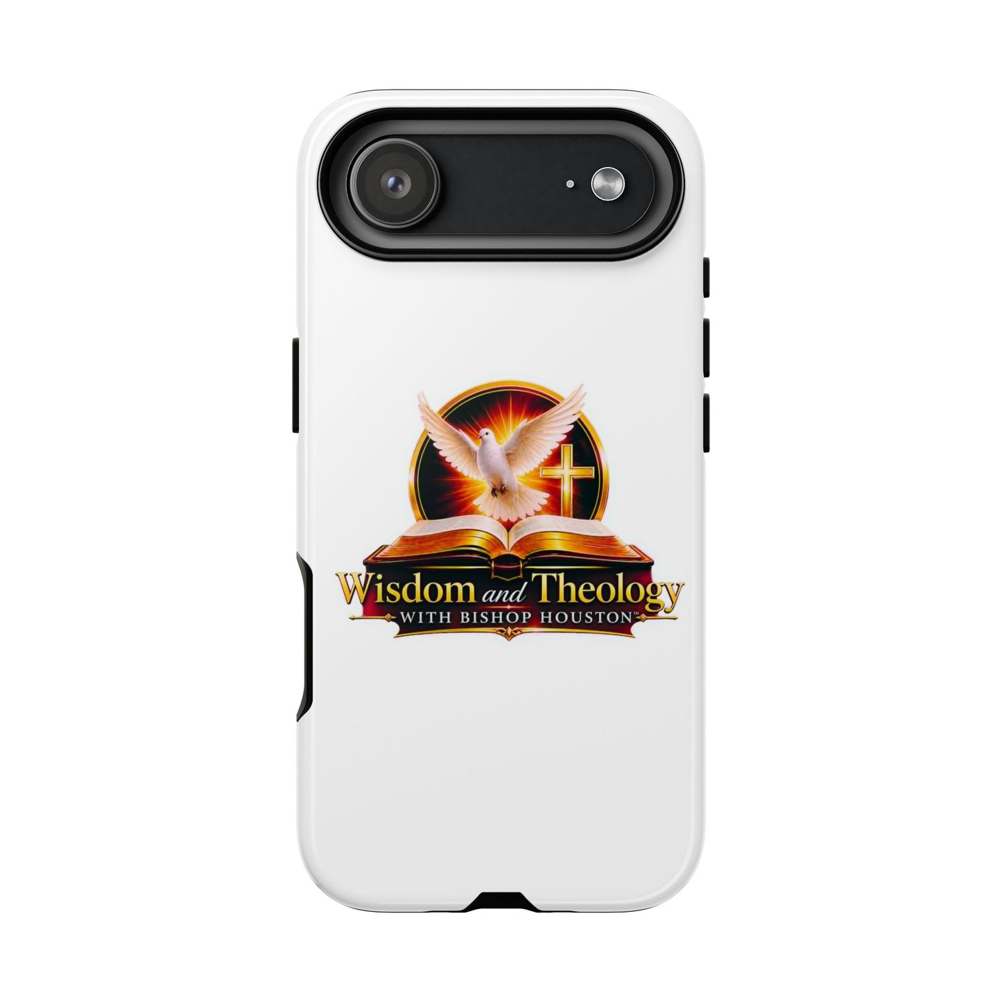 Wisdom and Theology Phone Case — Christian Dove & Cross Protective Tough Case
