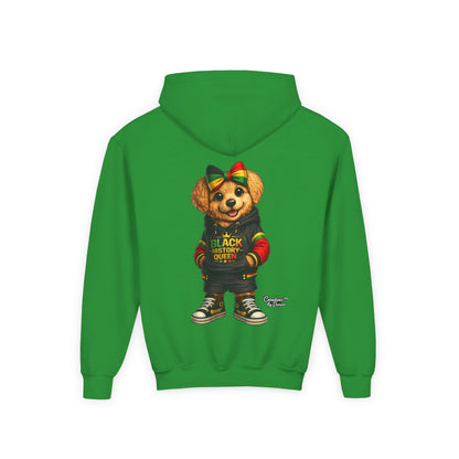 Youth Hoodie — Rasta Bear "Black History Greatness" Kids Pullover