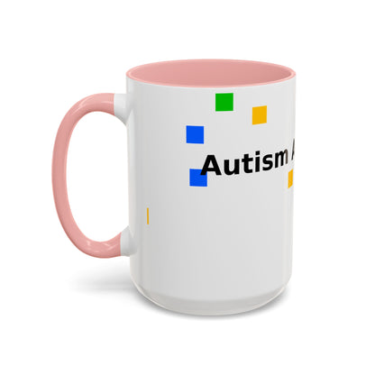 Autism Acceptance Accent Coffee Mug – Colorful Puzzle Square Design (11/15 oz)
