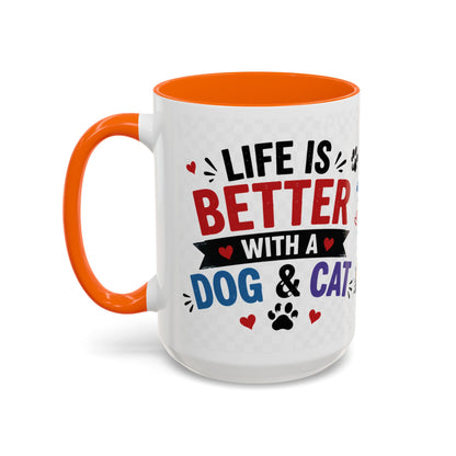 Dog and Cat Coffee Mug — 'This Is My Healer I'm A Cat' Cute Pet Lover Accent Mug (11/15oz)