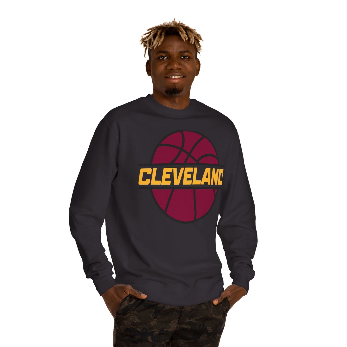 Cleveland Basketball Crewneck Sweatshirt — Retro Hoop Logo