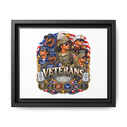 Veterans Tribute Matte Canvas Framed Wall Art