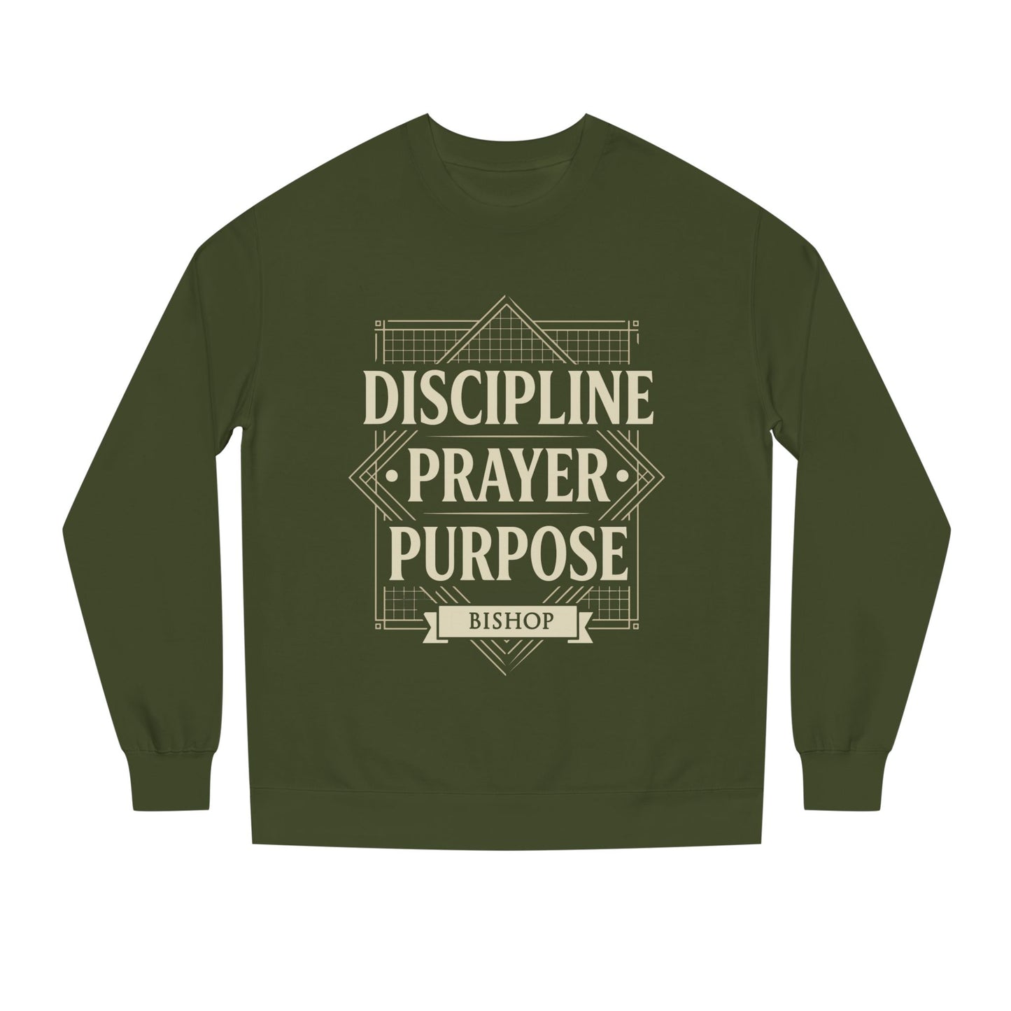 Crewneck Sweatshirt — "Discipline Prayer Purpose" Inspirational Faith Design