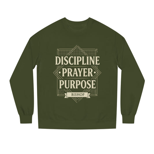 Crewneck Sweatshirt — "Discipline Prayer Purpose" Inspirational Faith Design