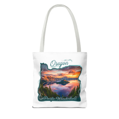 Oregon Scenic Tote Bag — 'Pacific Wonderland' Sunset Landscape Tote