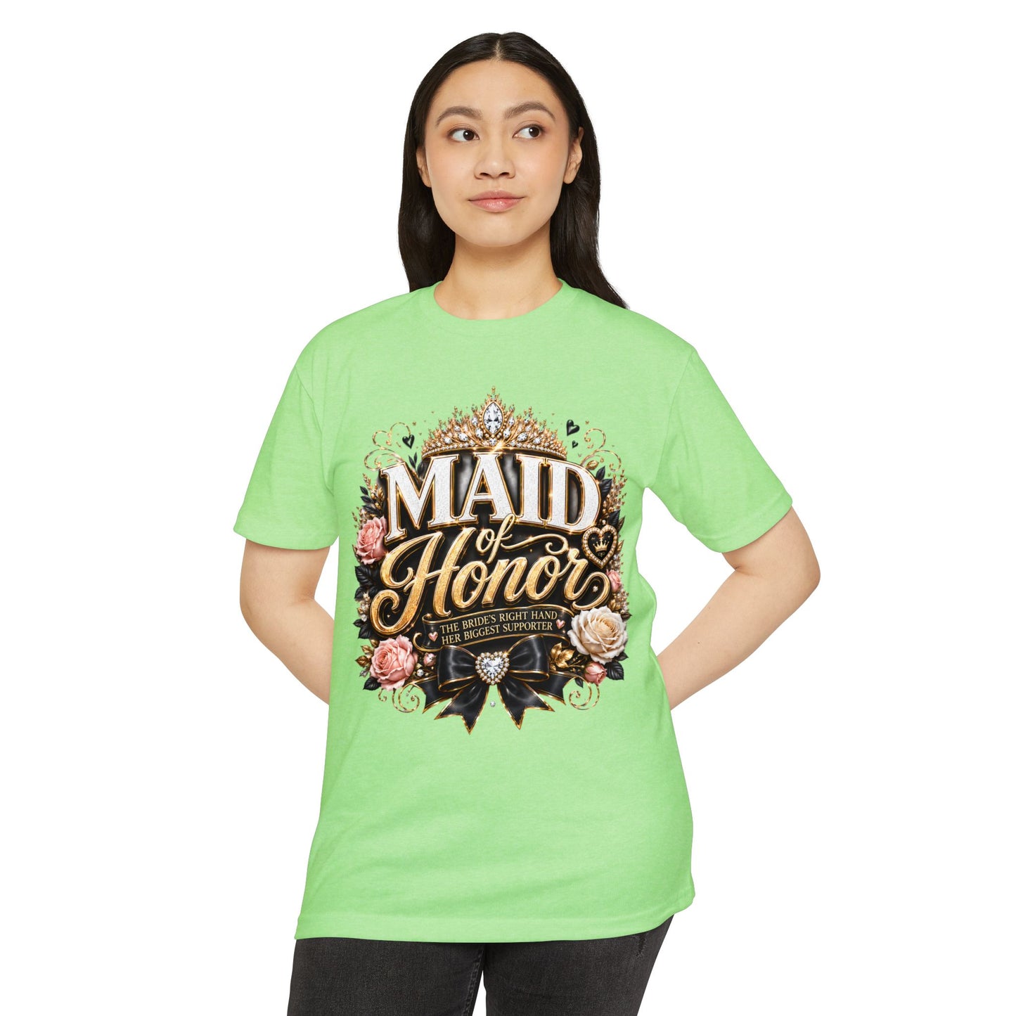 Maid of Honor T-Shirt — Floral Bridal Party Tee
