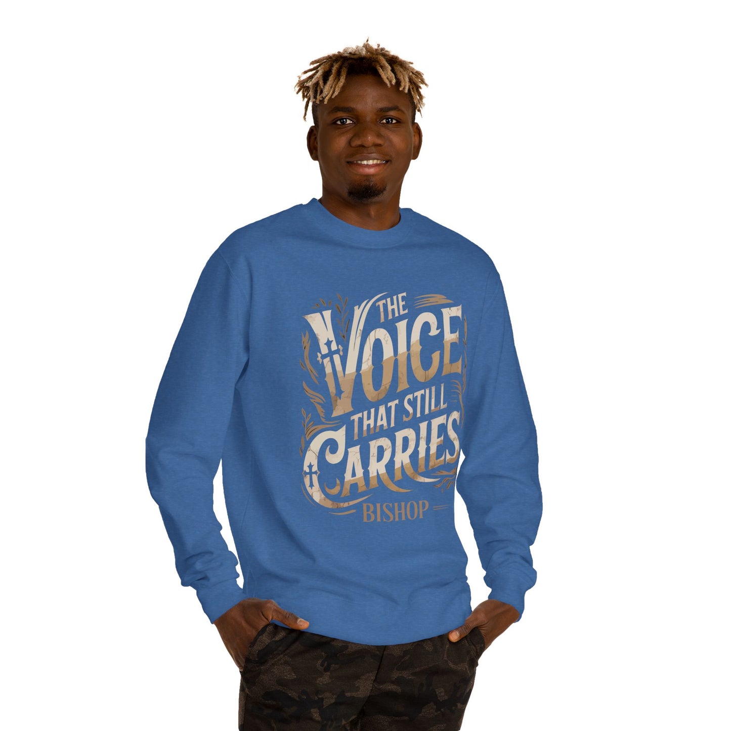 Sweatshirt — "The Voice That Still Carries" Bishop Crewneck
