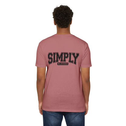 Simply Blessed T-Shirt — Vintage Collegiate Script Faith Tee