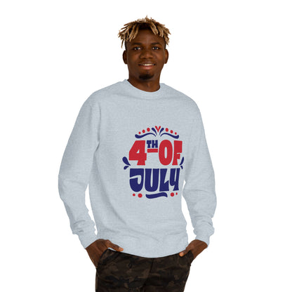 4th of July Sweatshirt — Patriotic Red & Blue Independence Day Crewneck