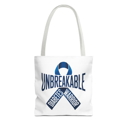 Diabetes Warrior Unbreakable Tote Bag – Blue Awareness Ribbon All-Over Print