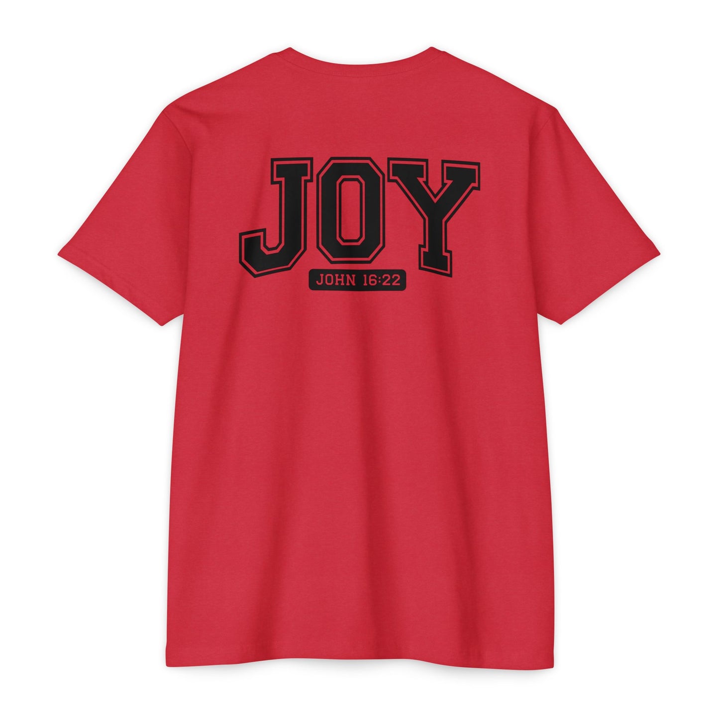 Joy T-Shirt – Christian Scripture John 16:22 College-Style Tee