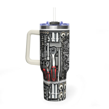 Dad Tools 40oz Vacuum Tumbler — "Dad: Best Man, Myth, Legend" Insulated Travel Mug
