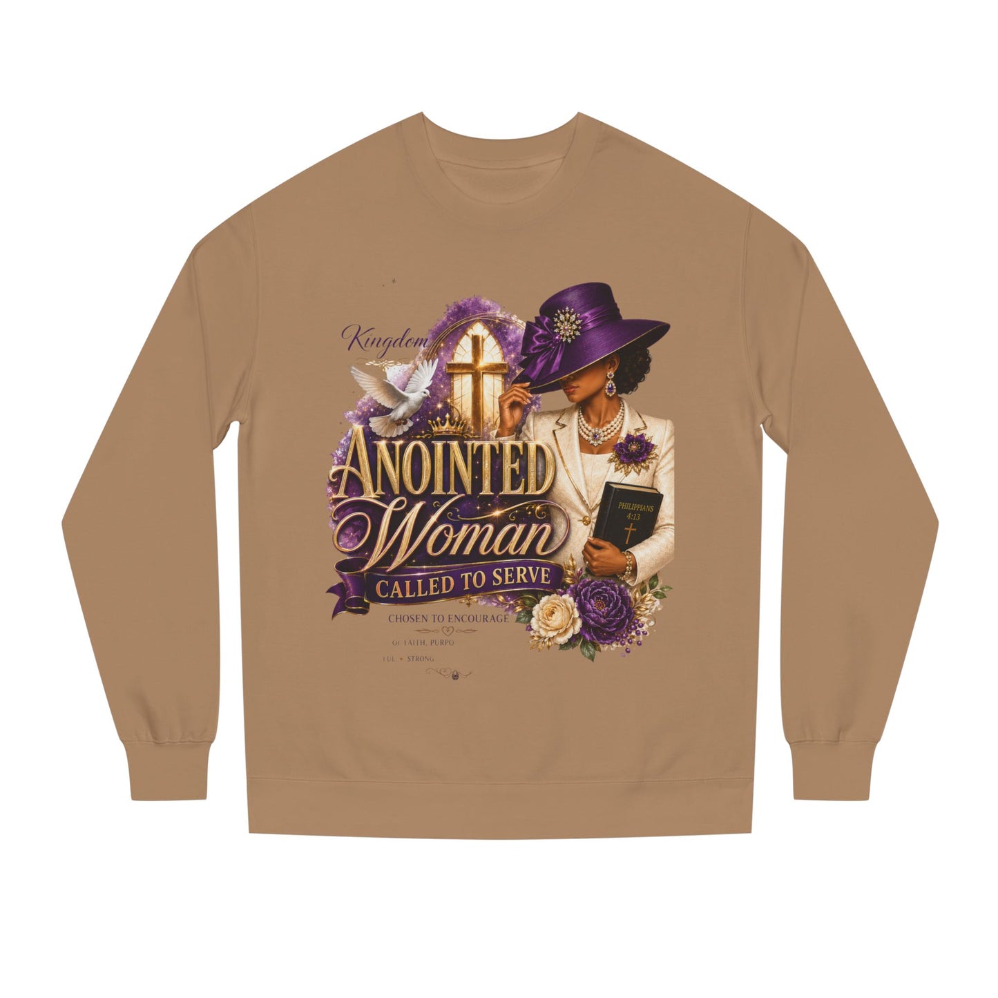 Anointed Woman Crewneck Sweatshirt — Called to Serve Gospel Graphic
