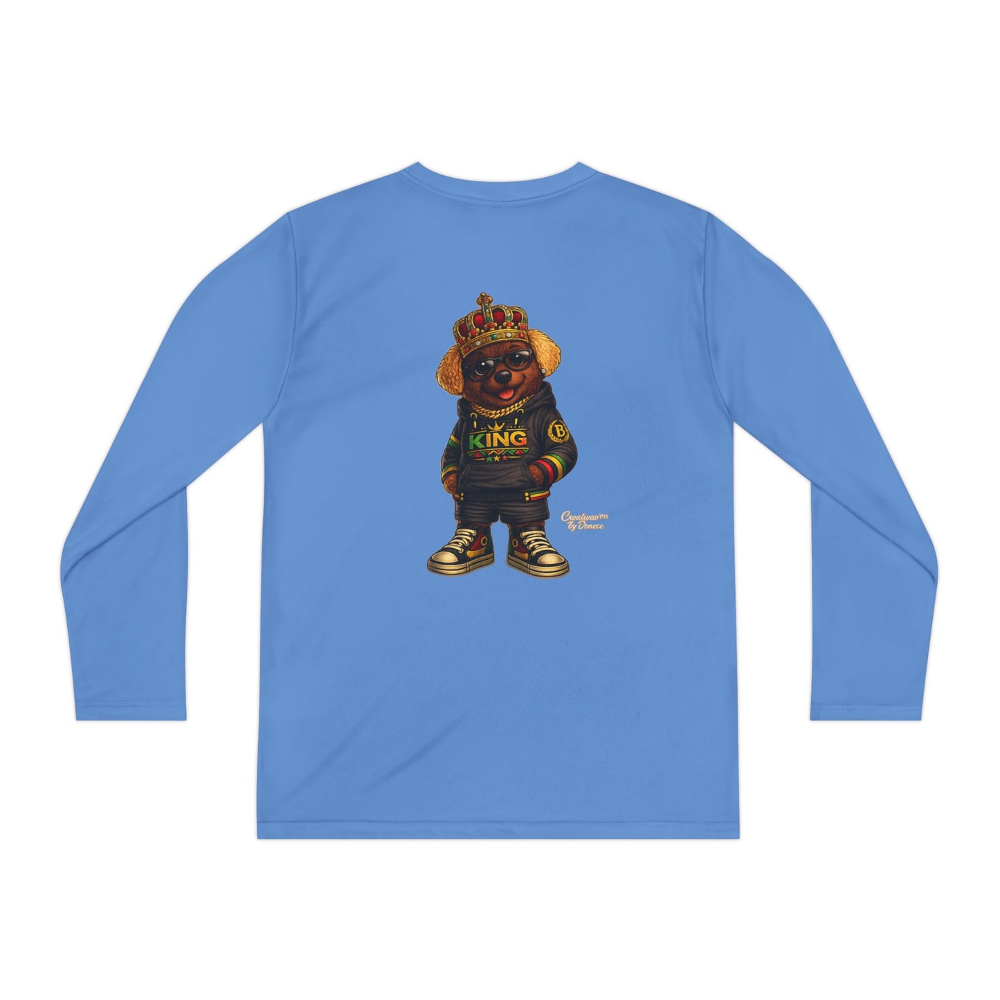Youth Long Sleeve Tee — 'King' Bear Graphic
