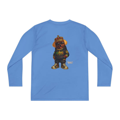 Youth Long Sleeve Tee — 'King' Bear Graphic