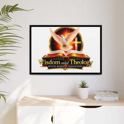 Framed Canvas Print — "Wisdom and Theology" Dove & Bible Wall Art
