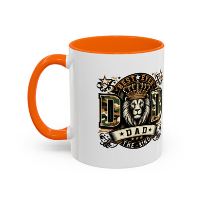 Dad Coffee Mug — "Best Ever Dad" Lion Crest Accent Mug (11/15oz)