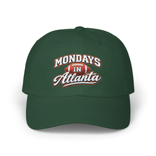 Mondays in Atlanta Dad Cap — Vintage Football Script Hat