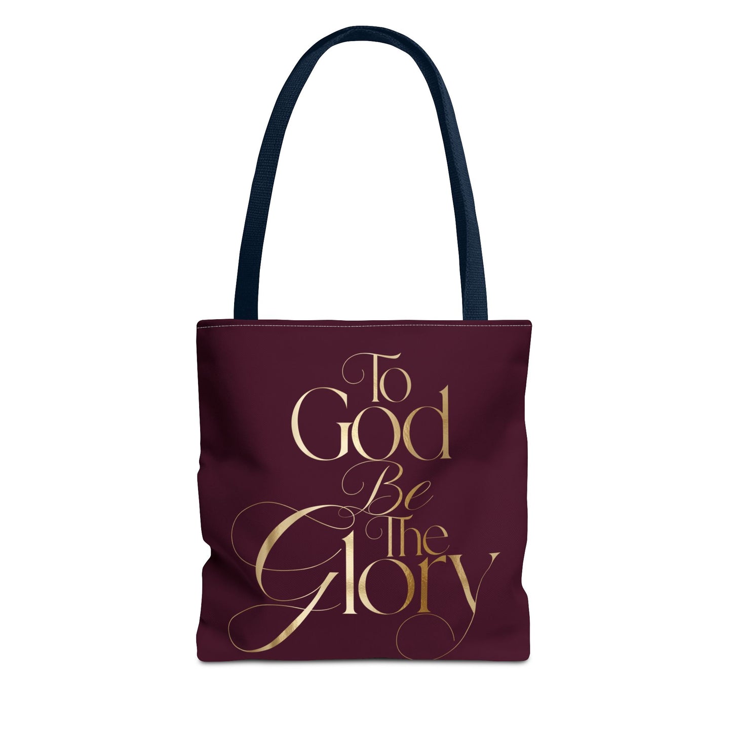 To God Be The Glory Burgundy Tote Bag — Inspirational Christian Scripture Tote