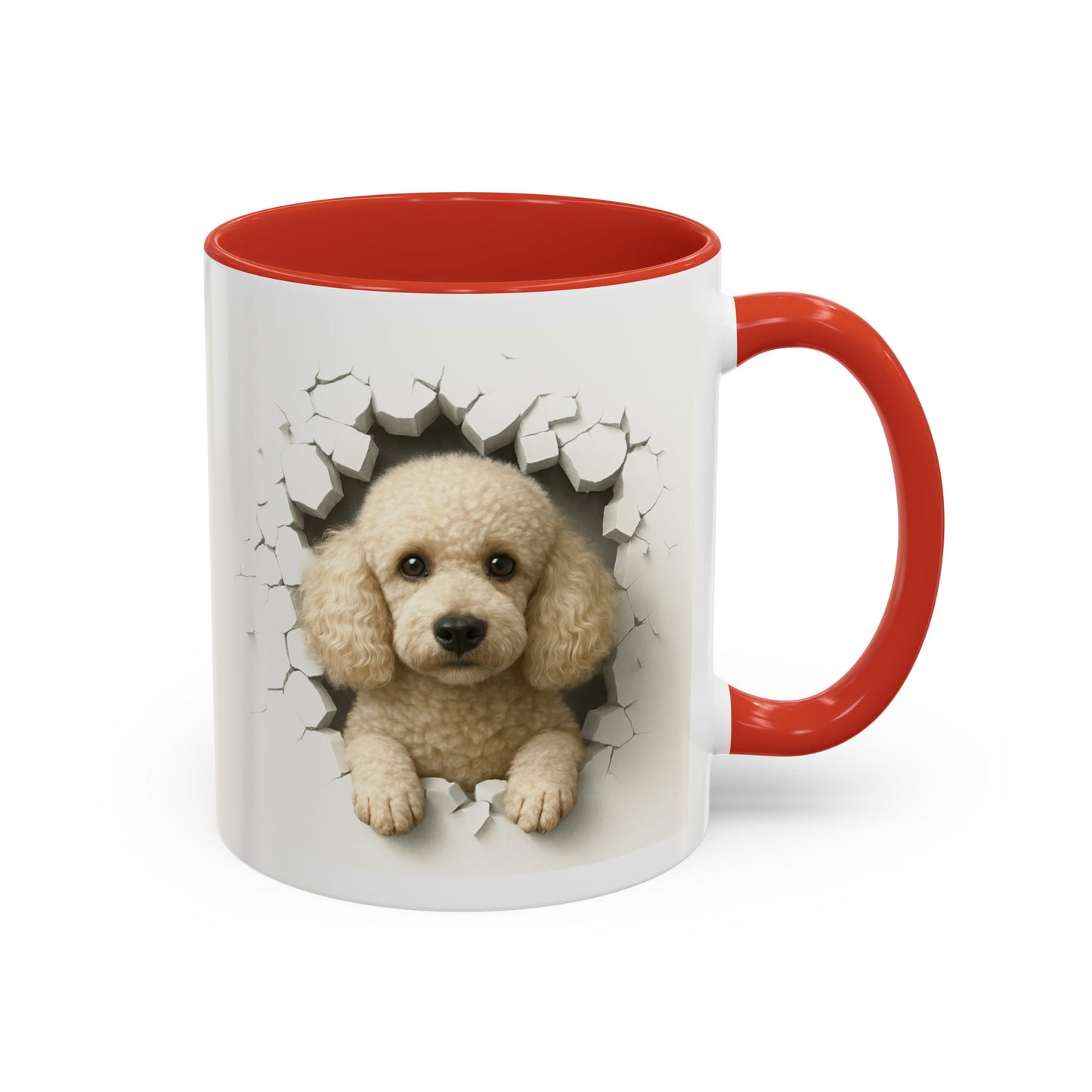 Poodle Peeking Accent Coffee Mug – Cute Dog Lover Gift (11/15oz)