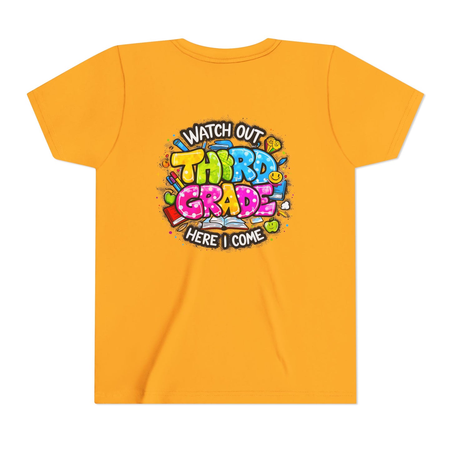 Third Grade Kids T‑Shirt — "Watch Out Third Grade Here I Come" Back-to-School Tee