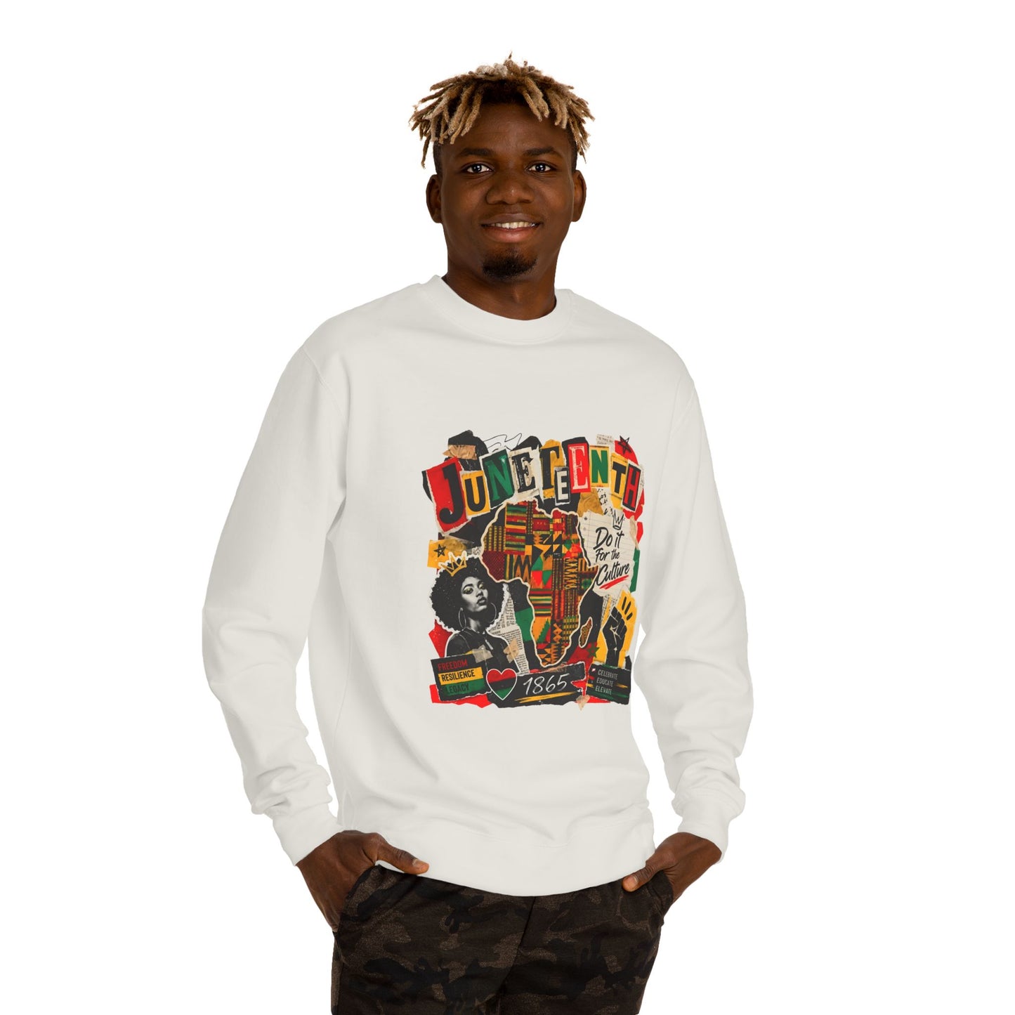 Juneteenth Celebration Sweatshirt — African Heritage '1865' Graphic Crewneck