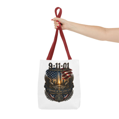 9/11 Memorial Tote Bag — We Will Never Forget Tribute Tote