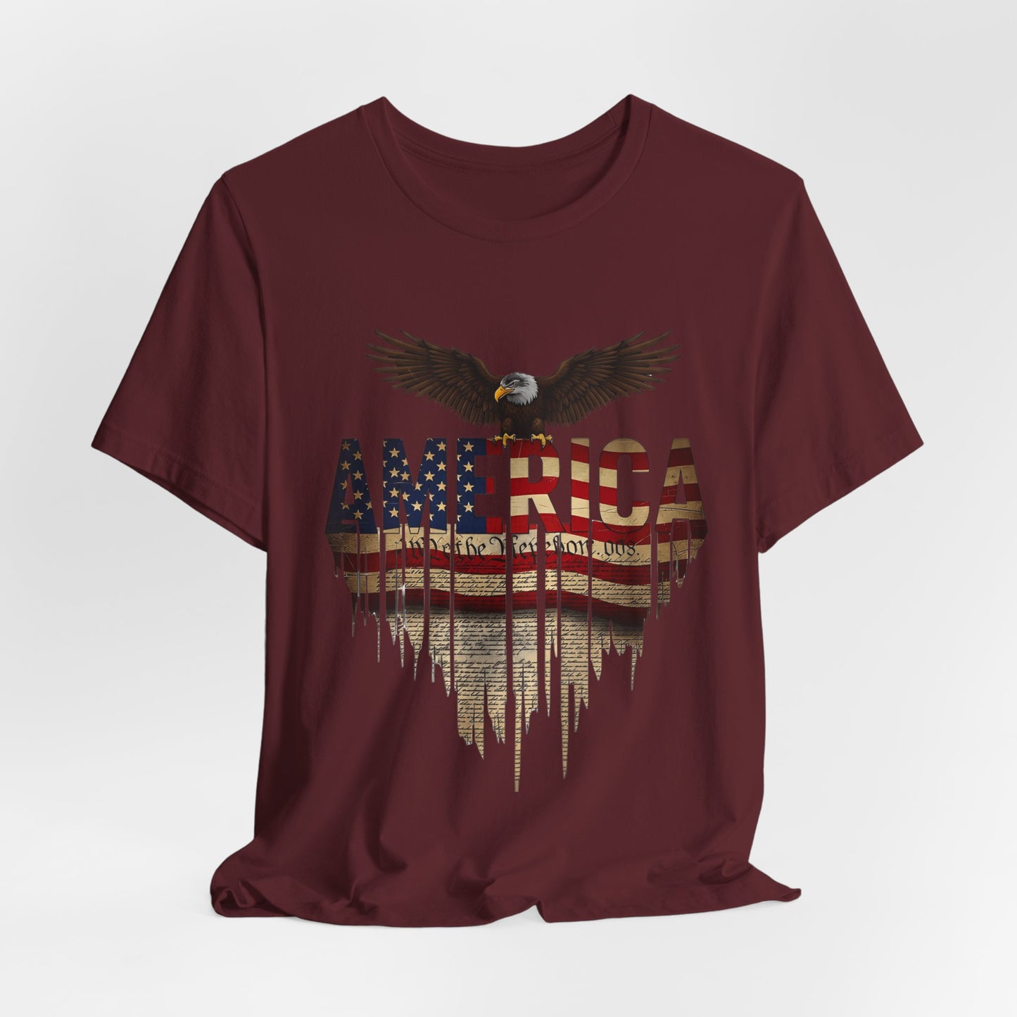 America Eagle Flag Graphic T‑Shirt — Patriotic USA Tee for 4th of July