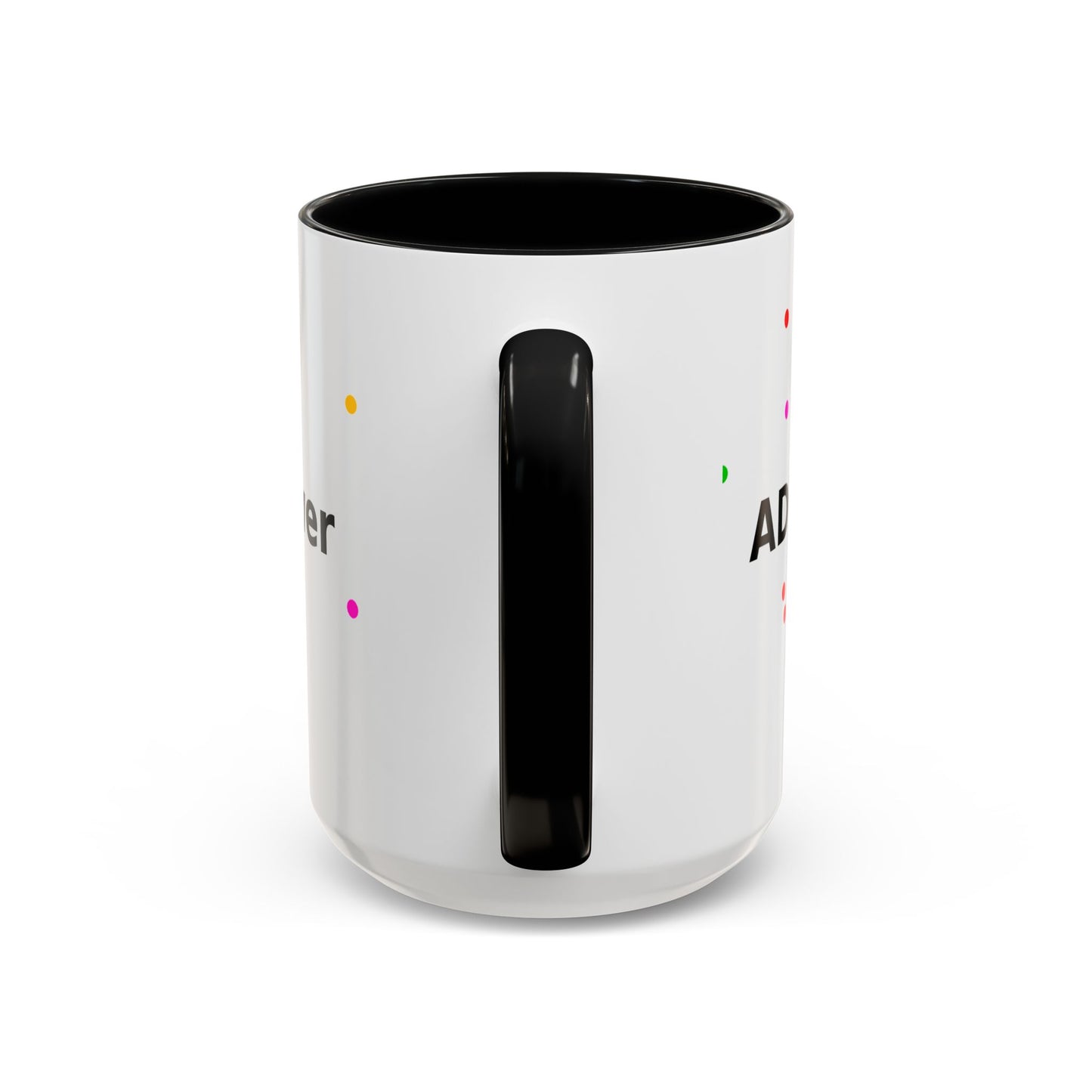 Accent Coffee Mug - "Coffee Is My Superpower" Funny Colorful Polka Dot Ceramic Mug (11/15oz)