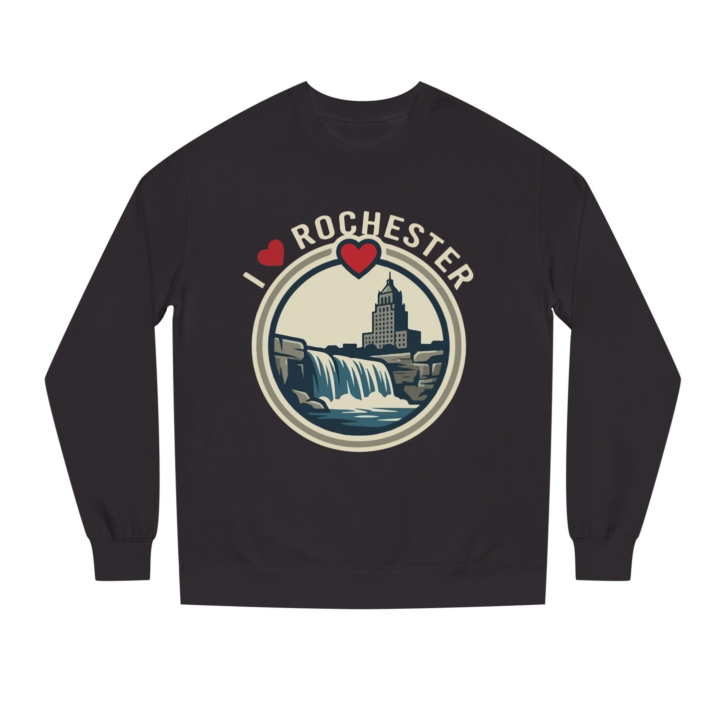 Rochester Waterfall Crewneck Sweatshirt – I  Rochester City Skyline Pullover