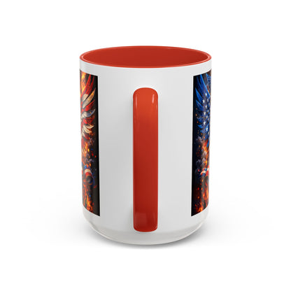 Patriotic Eagle Coffee Mug — American Flag Bald Eagle Accent Mug (11/15oz)