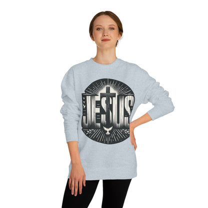Jesus Graphic Sweatshirt — Vintage Cross & Dove Christian Crewneck